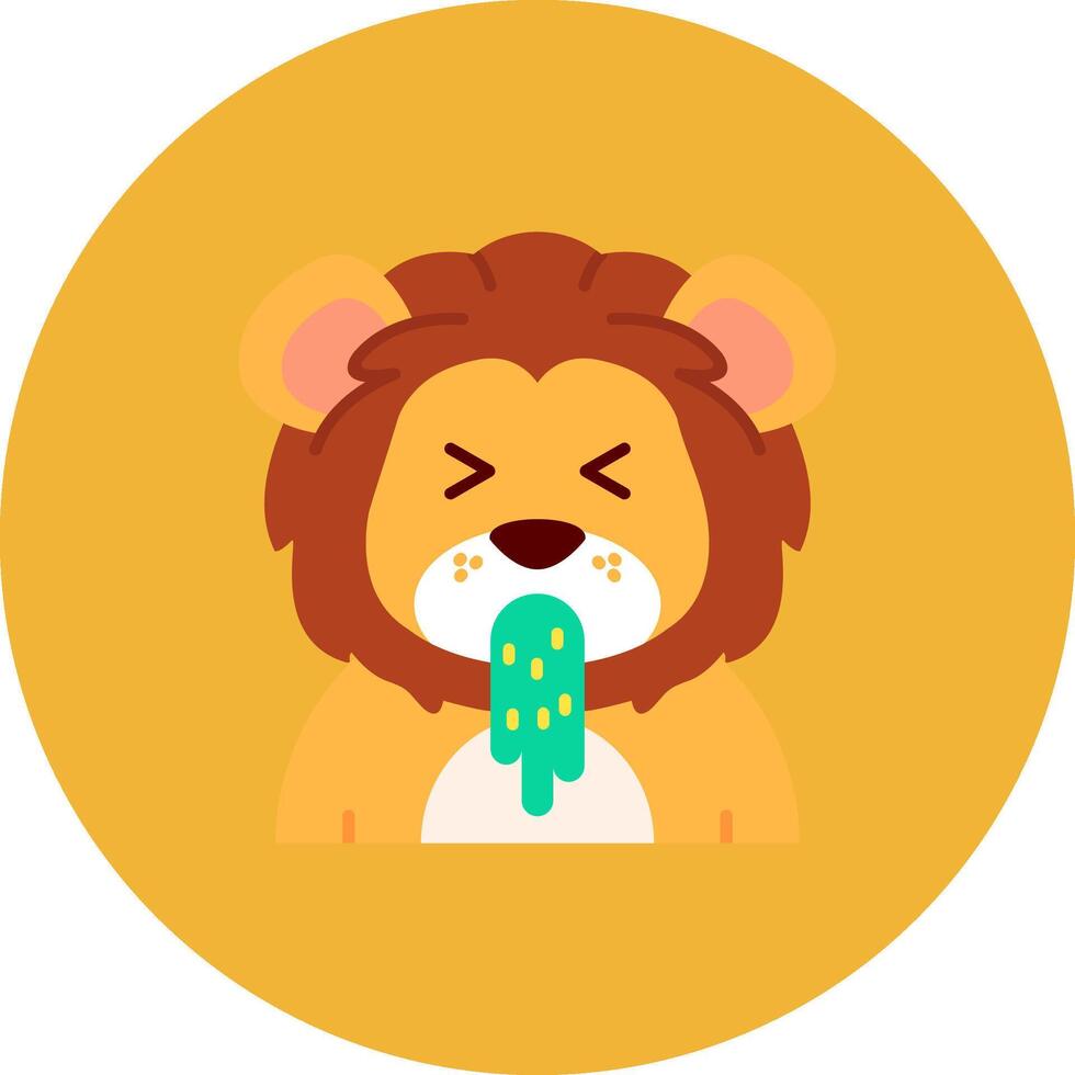 Vomit Flat Circle Icon vector