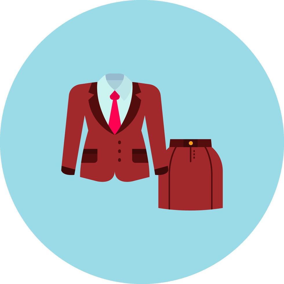 mujer traje plano circulo icono vector