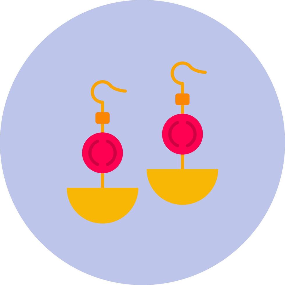 Earrnings Flat Circle Icon vector