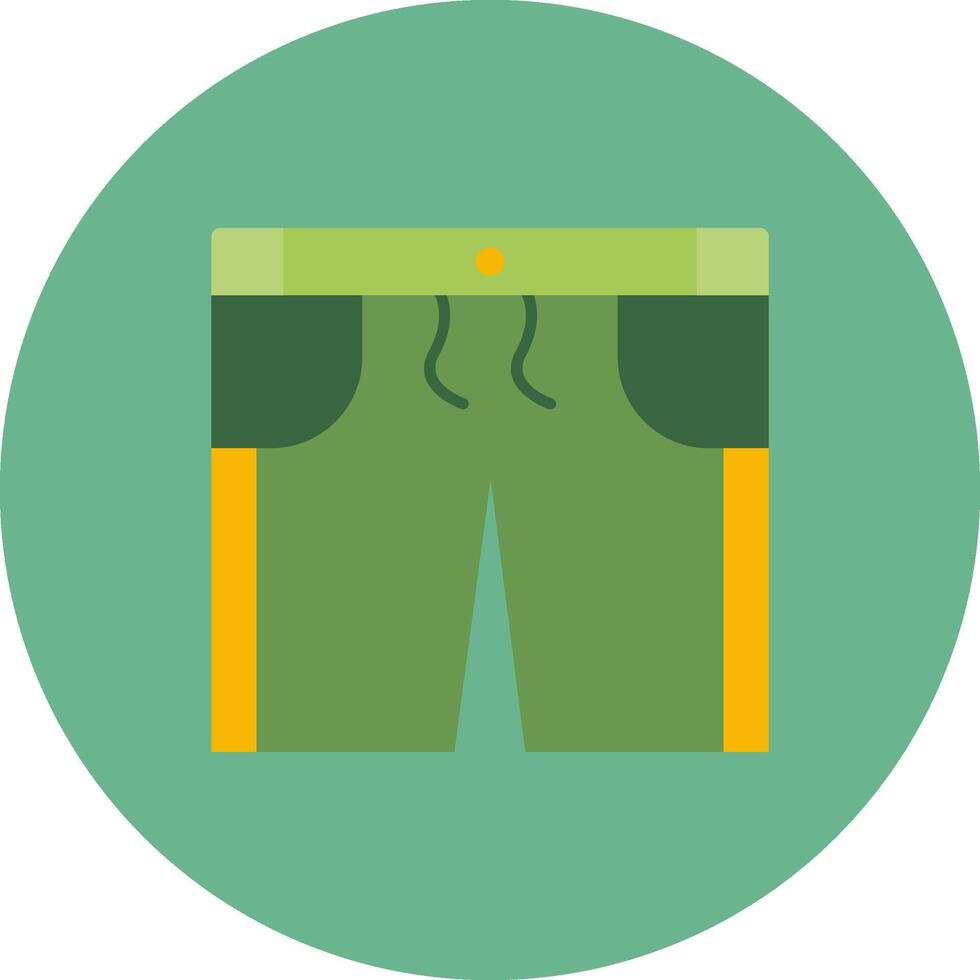pantalones cortos plano circulo icono vector