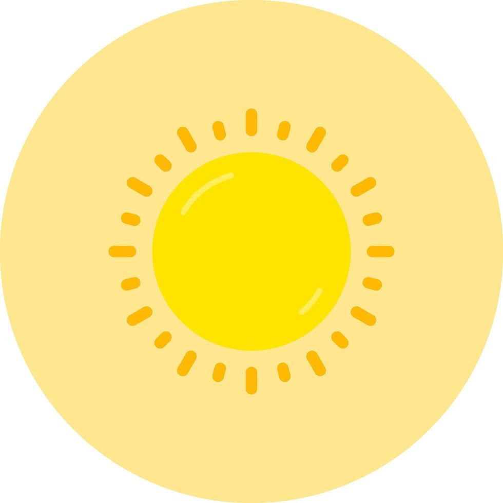 Sunny Flat Circle Icon vector