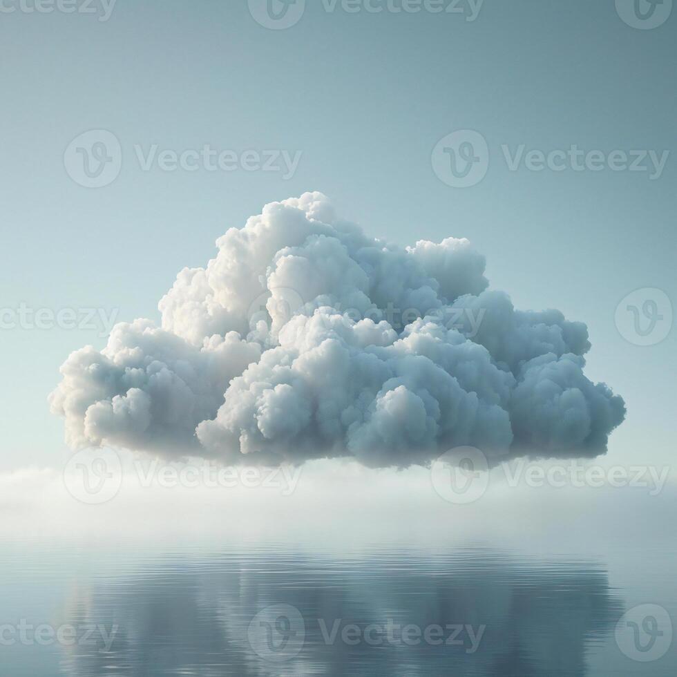 AI generated a cloud floating in the sky over water photo