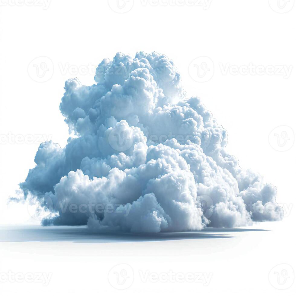 AI generated clouds on white background 3d render photo