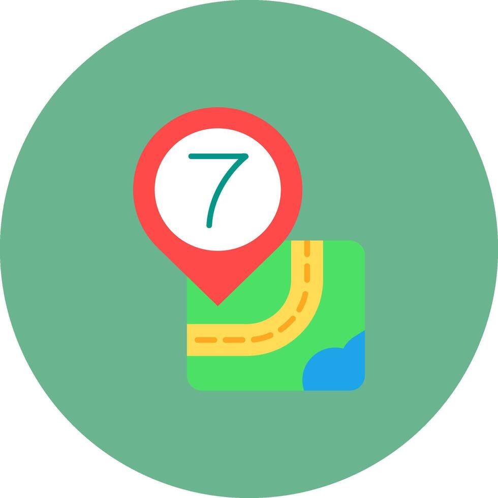 Seven Flat Circle Icon vector
