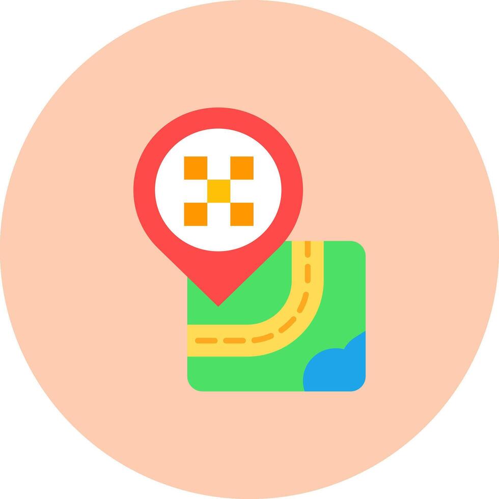 Cab Flat Circle Icon vector