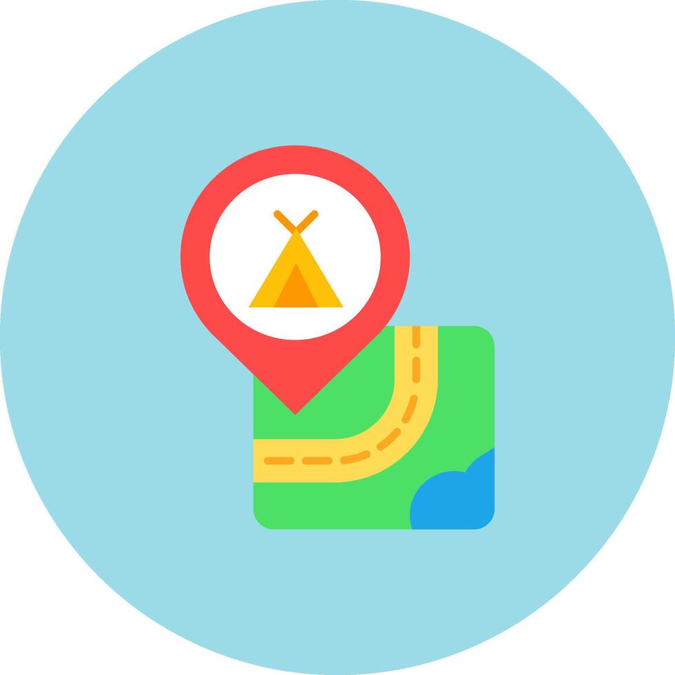 Caming Flat Circle Icon vector