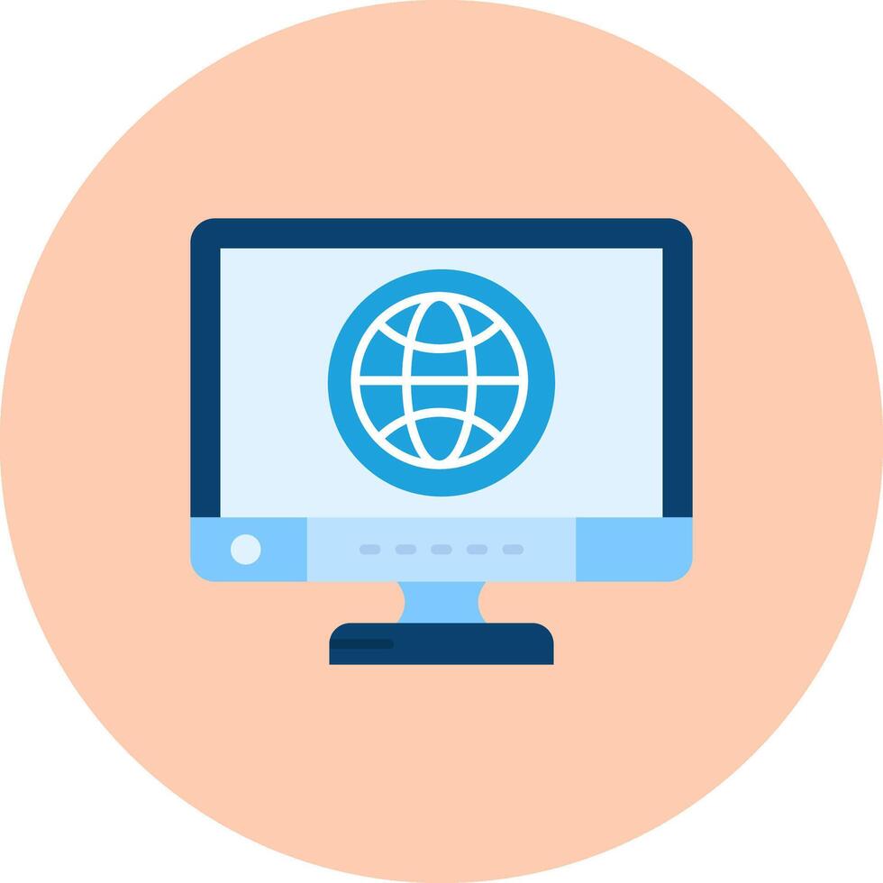 Global Flat Circle Icon vector