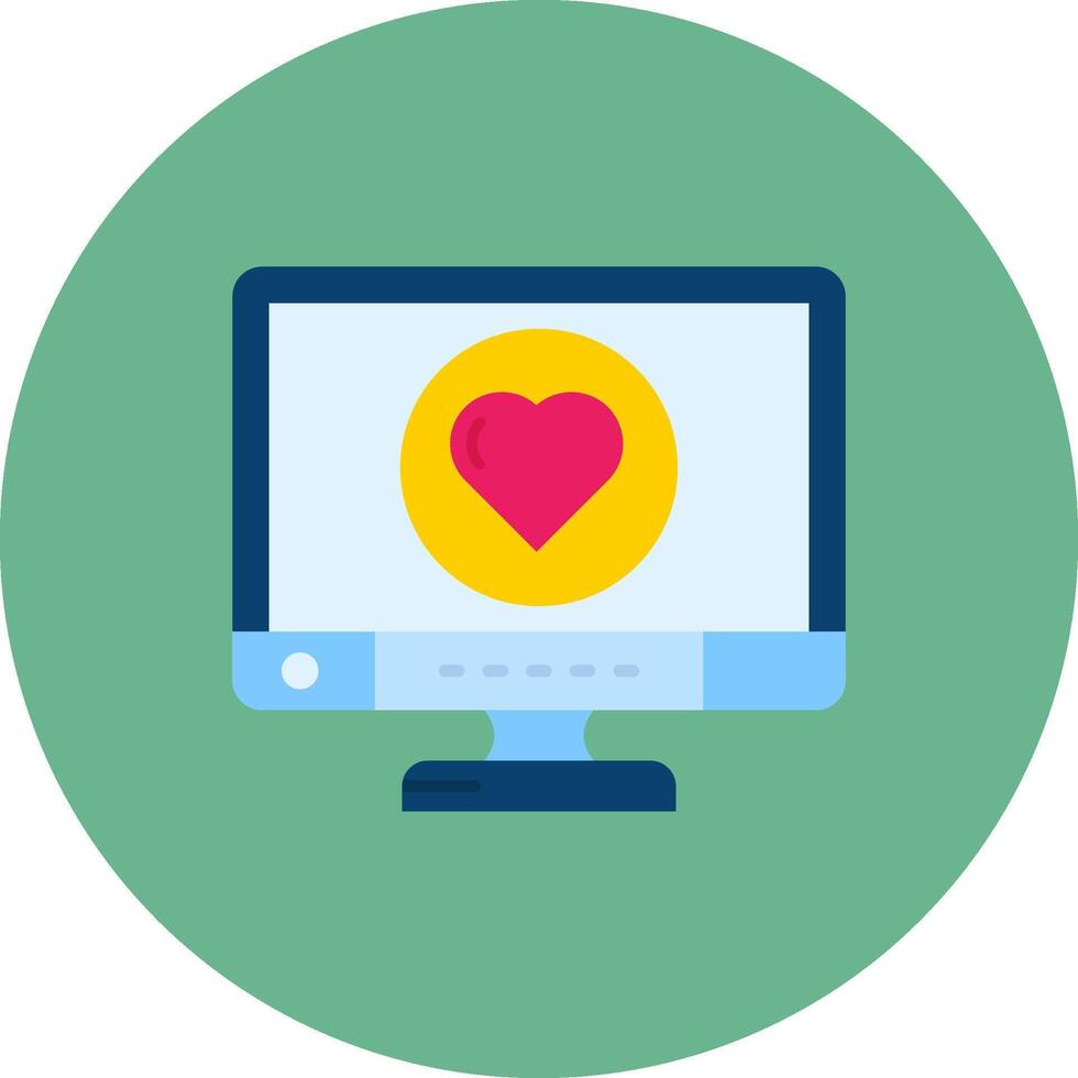 Heart Flat Circle Icon vector