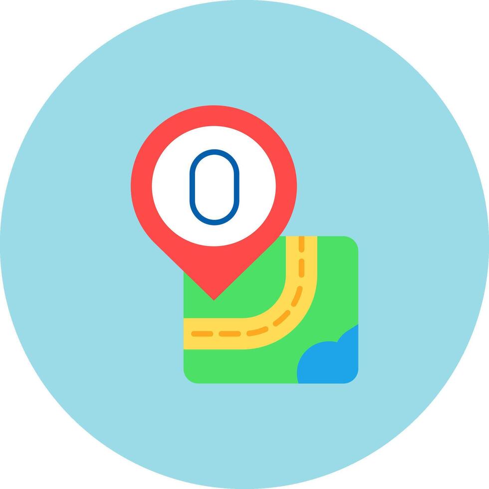 Zero Flat Circle Icon vector