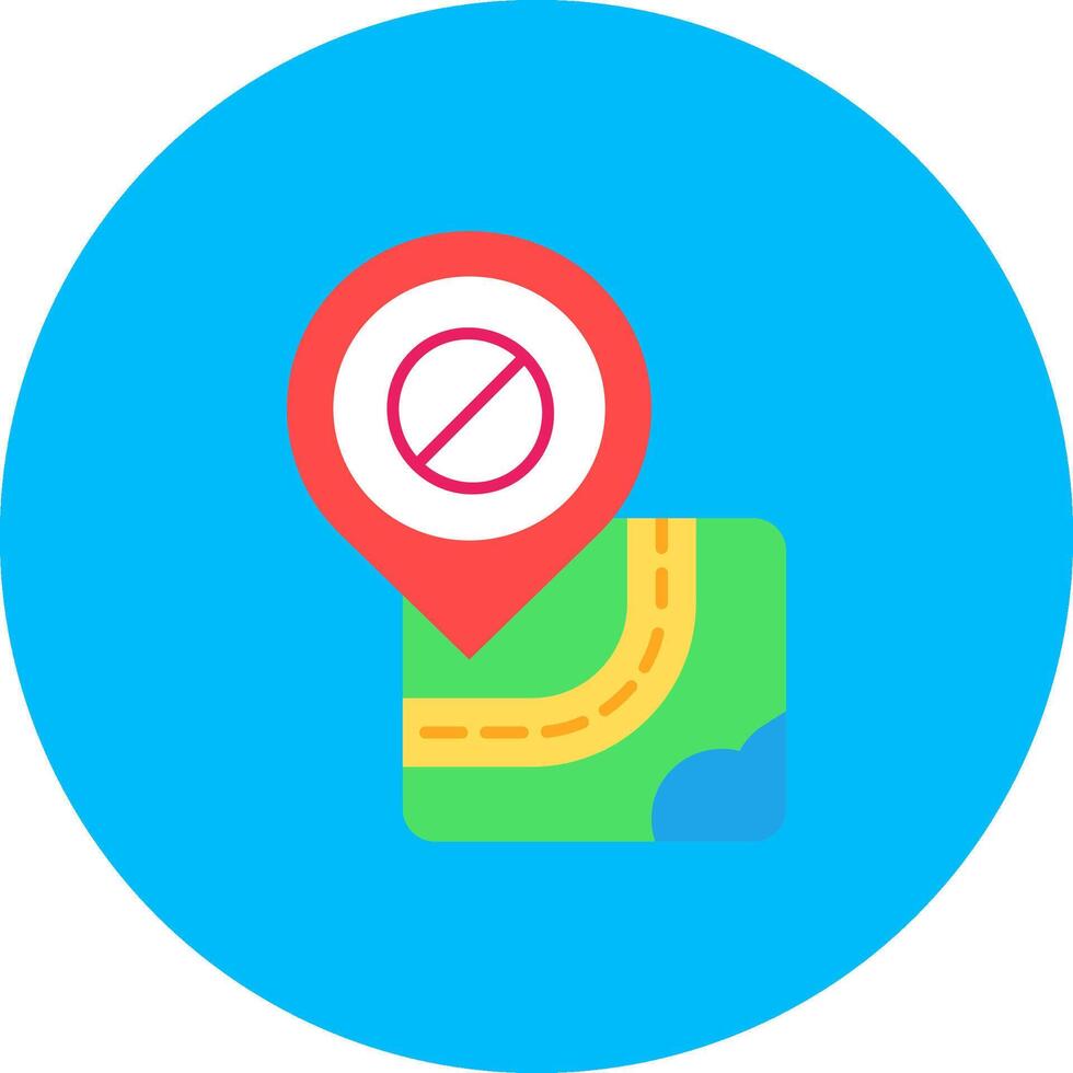 Forbidden Flat Circle Icon vector