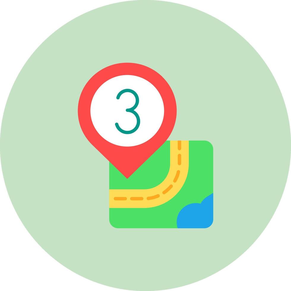 Three Flat Circle Icon vector