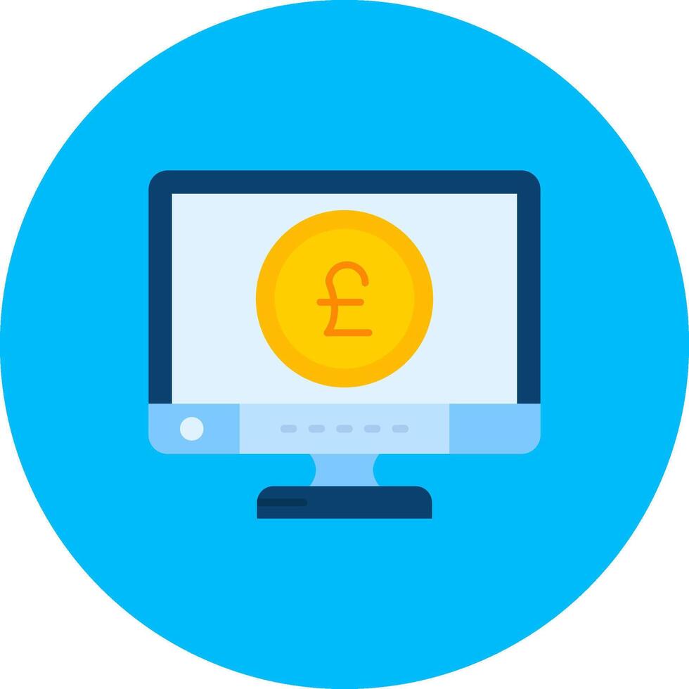 Pound Flat Circle Icon vector