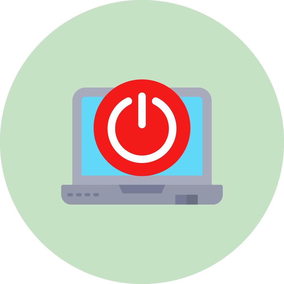 Power off Flat Circle Icon vector