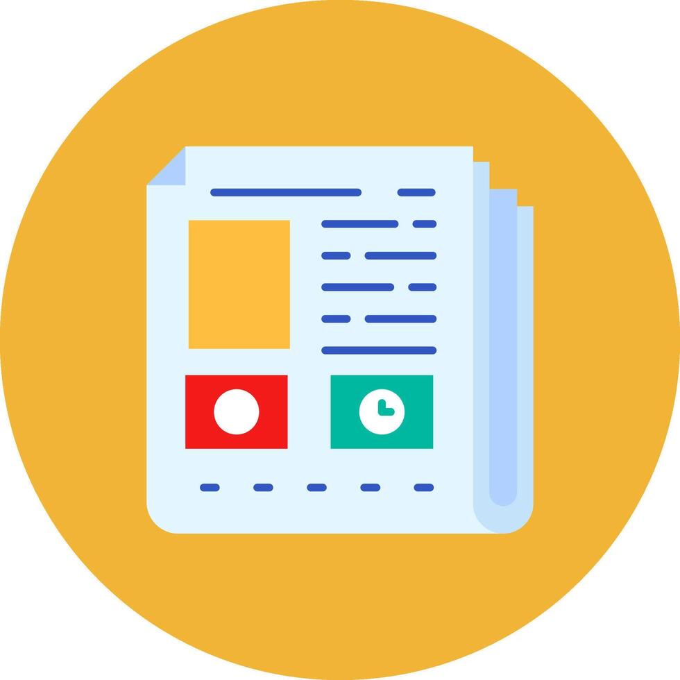 Newspaper Flat Circle Icon vector