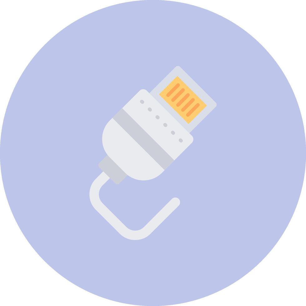 Lightning cable Flat Circle Icon vector