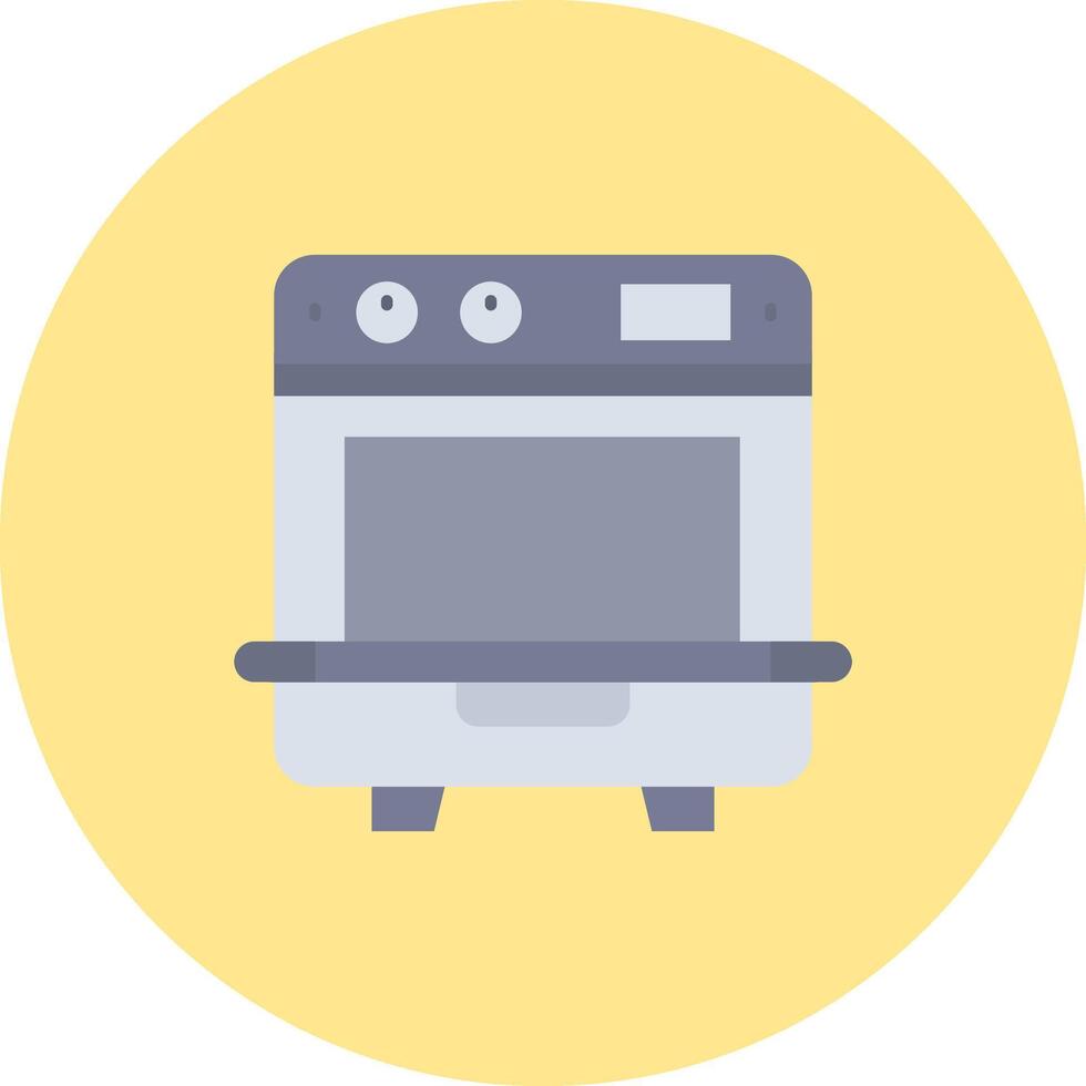 Dishwasher Flat Circle Icon vector