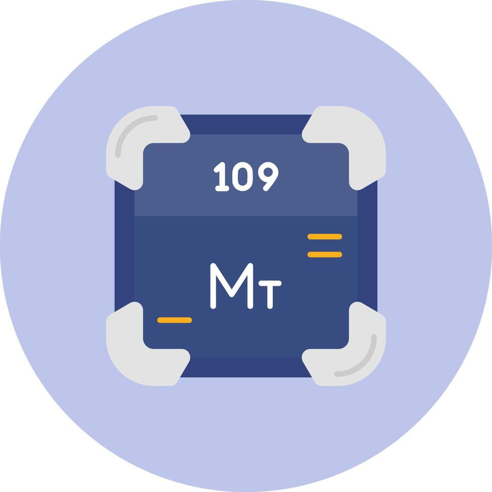 Meitnerium Flat Circle Icon vector