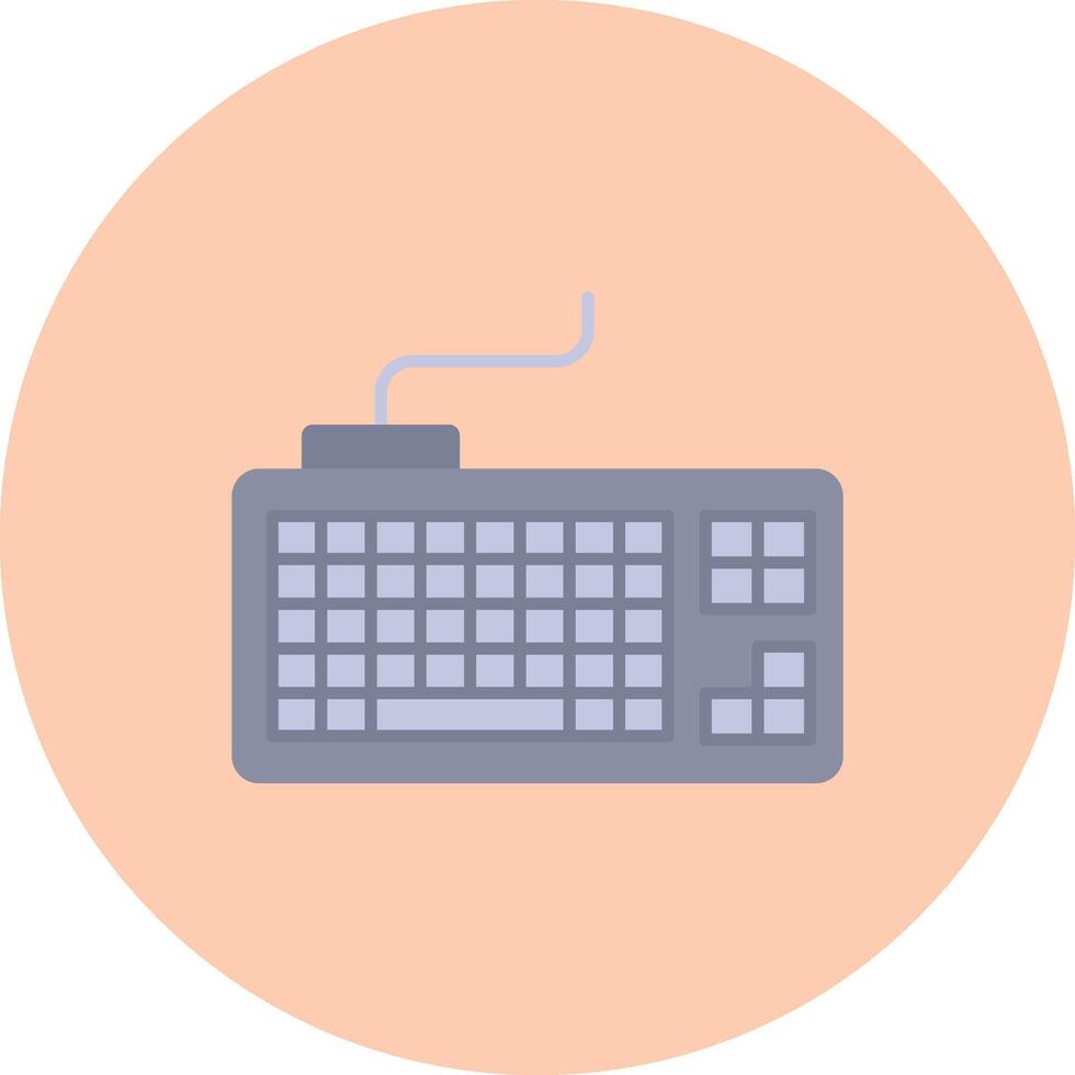 Keyboard Flat Circle Icon vector