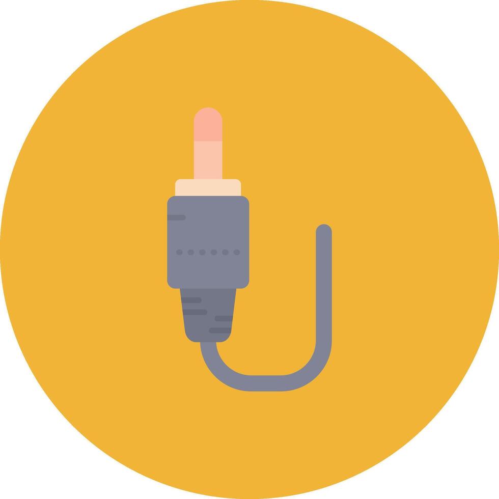 Audio cable Flat Circle Icon vector