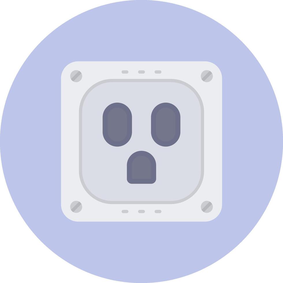 Socket Flat Circle Icon vector