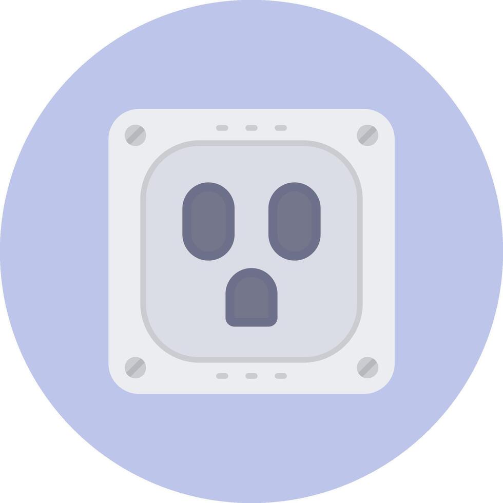 Socket Flat Circle Icon vector