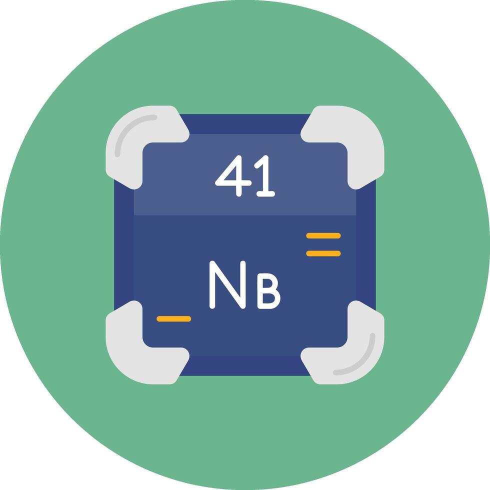 Niobium Flat Circle Icon vector