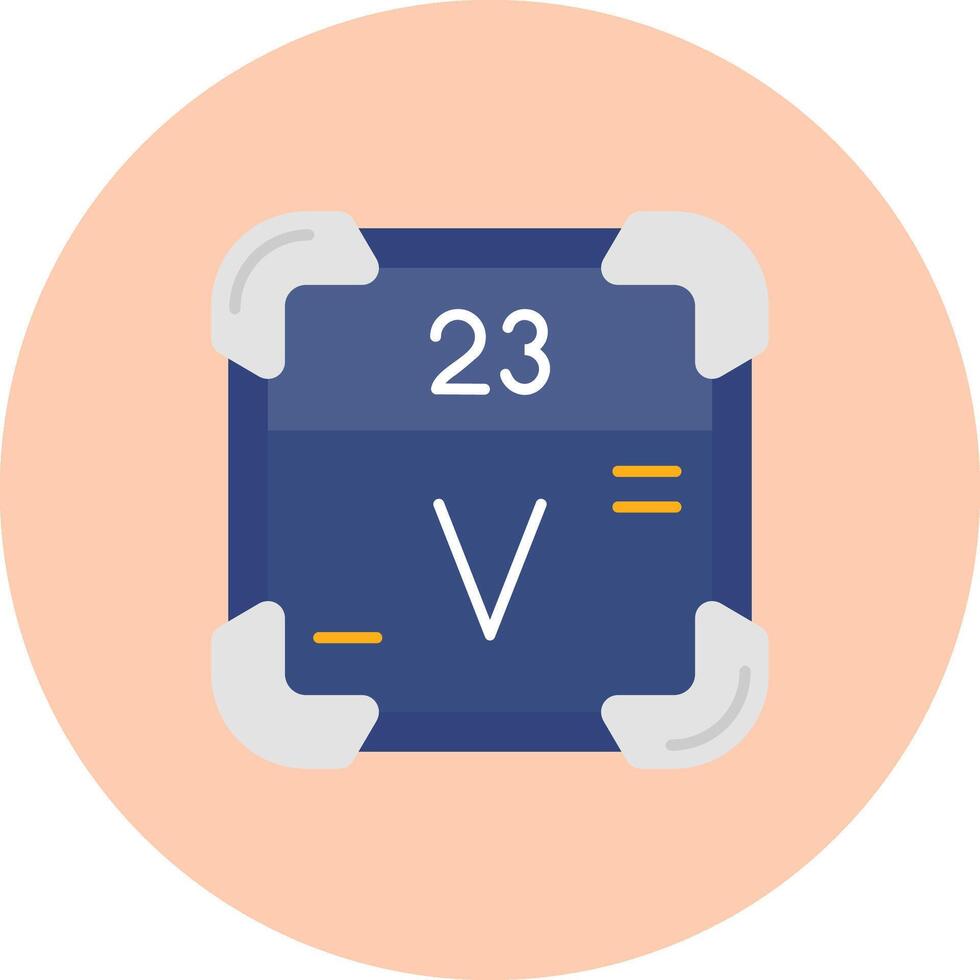 Vanadium Flat Circle Icon vector