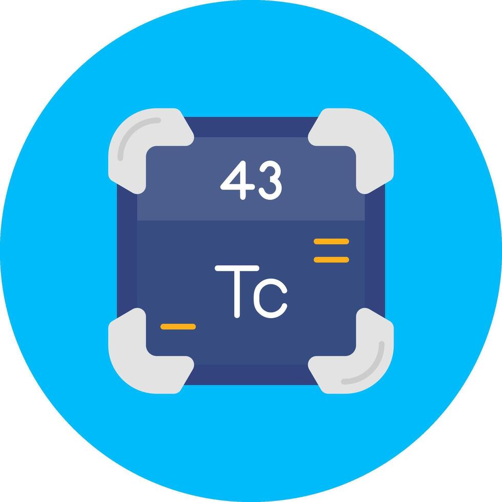 Technetium Flat Circle Icon vector