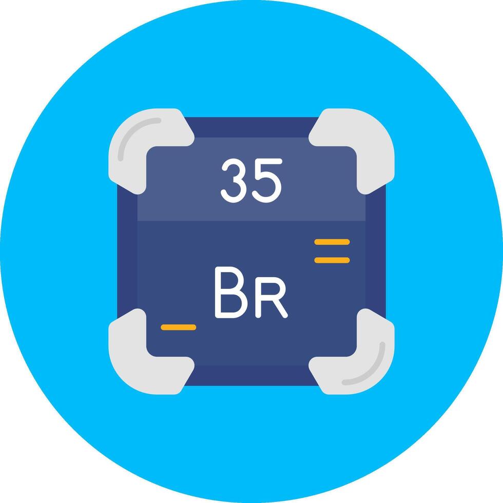 Bromine Flat Circle Icon vector