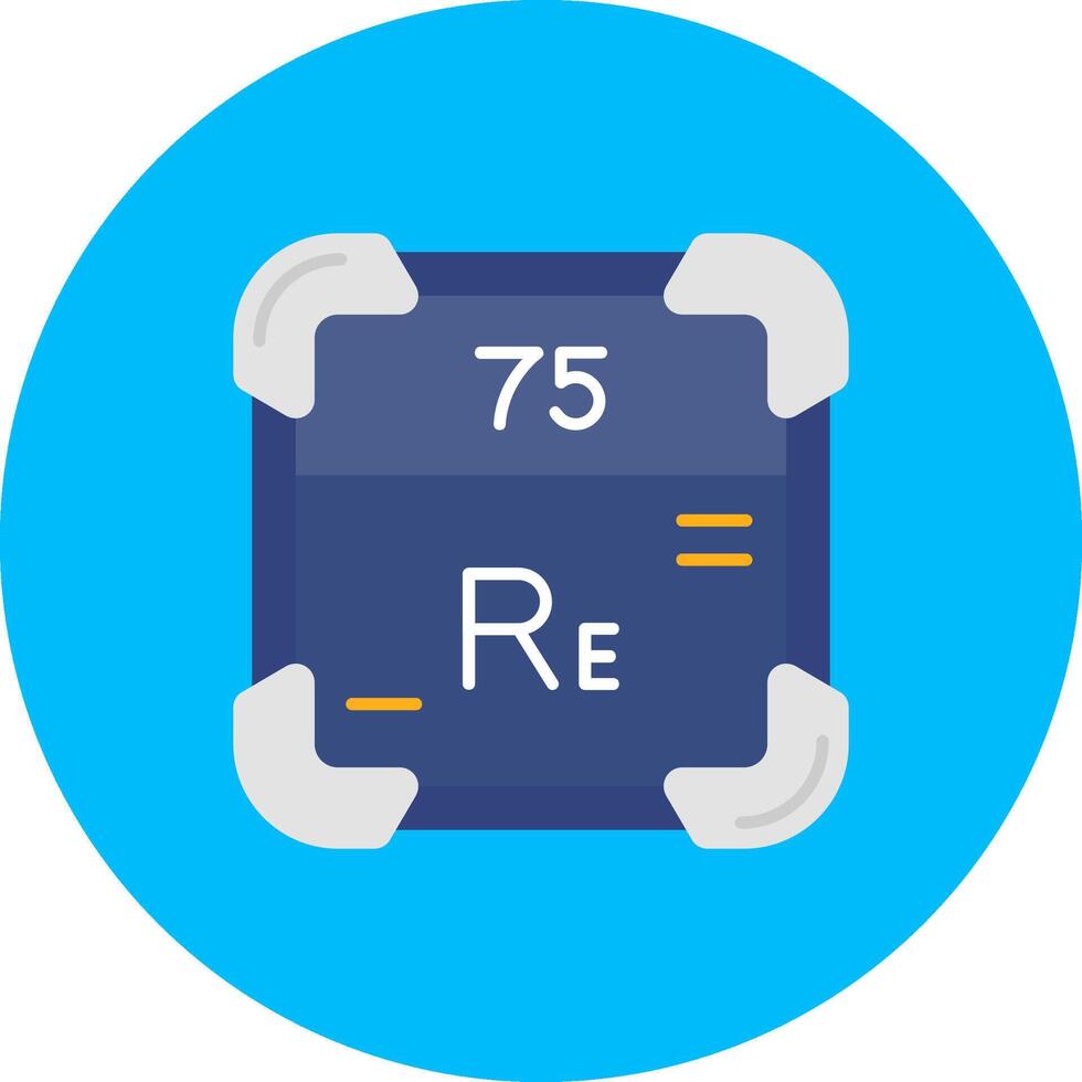 Rhenium Flat Circle Icon vector