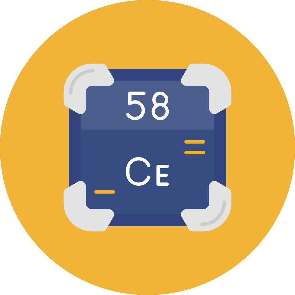 Cerium Flat Circle Icon vector