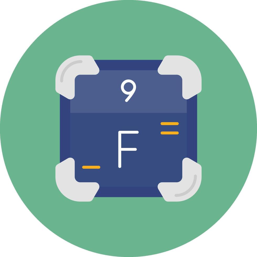 Fluorine Flat Circle Icon vector