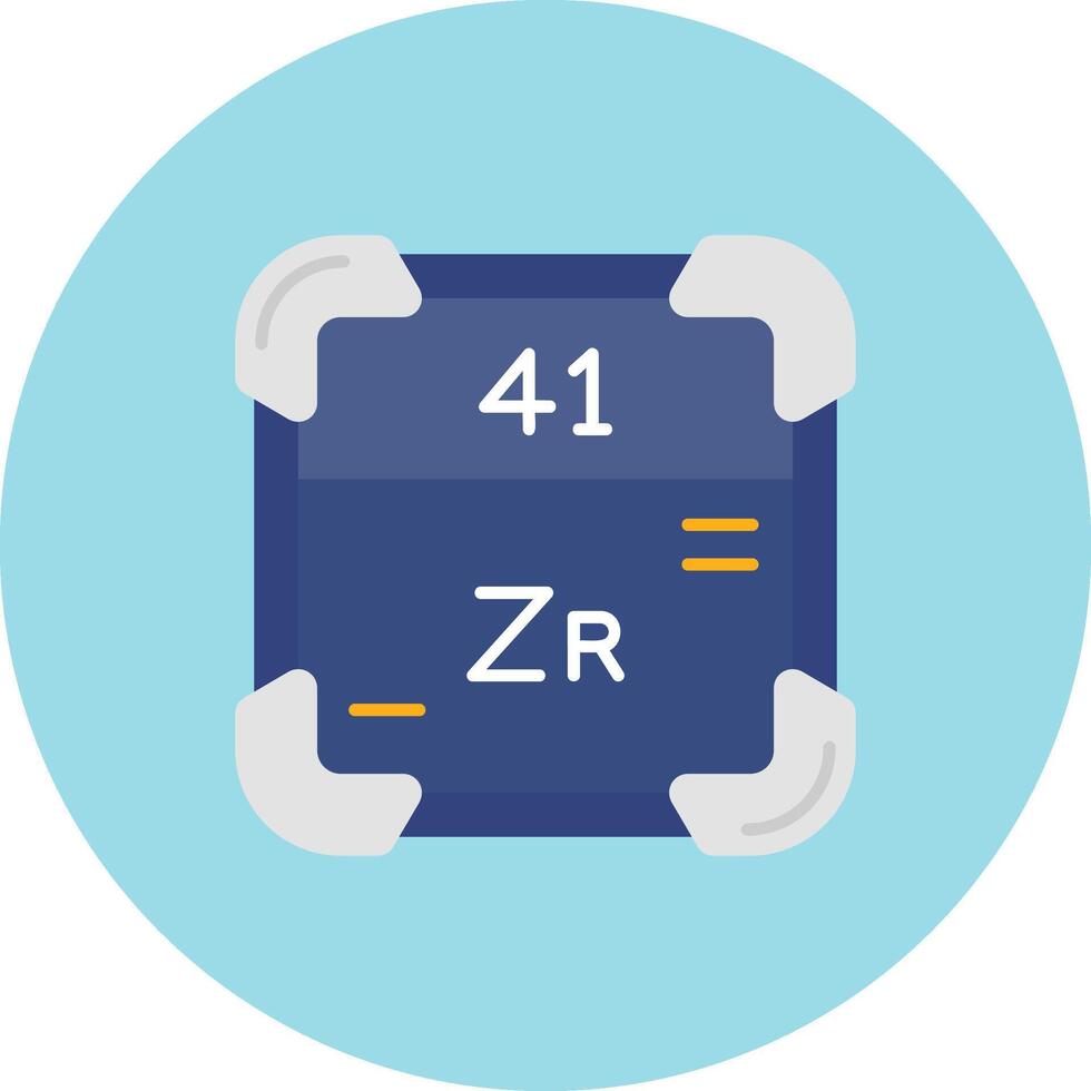 Zirconium Flat Circle Icon vector