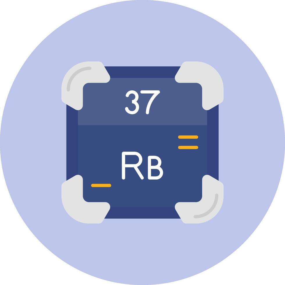 rubidio plano circulo icono vector