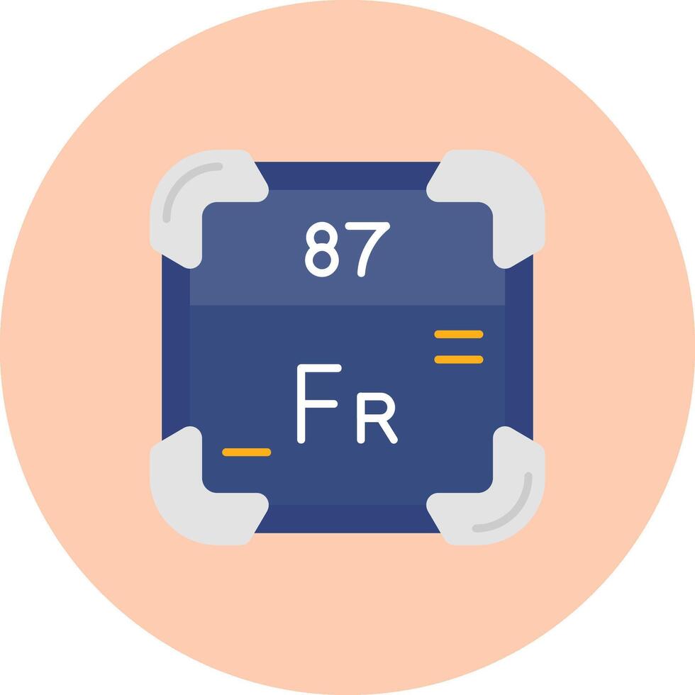 Francium Flat Circle Icon vector