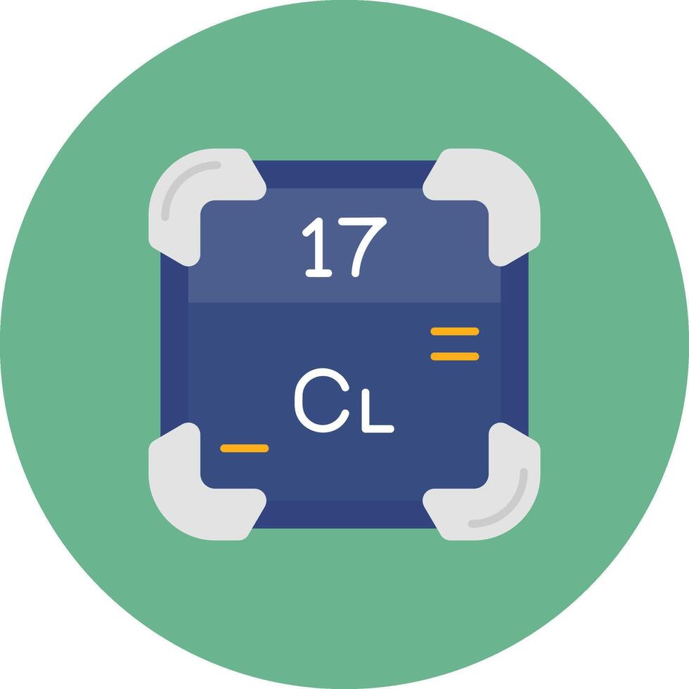 Chlorine Flat Circle Icon vector