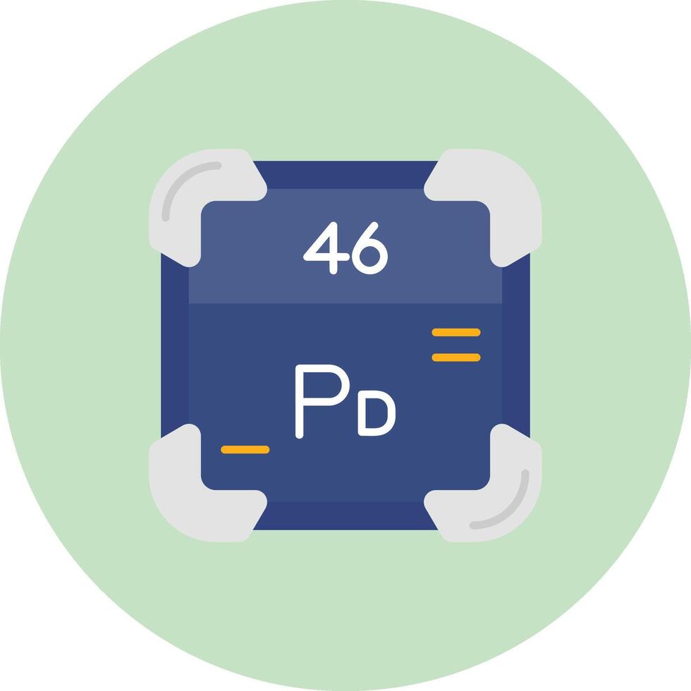 Palladium Flat Circle Icon vector