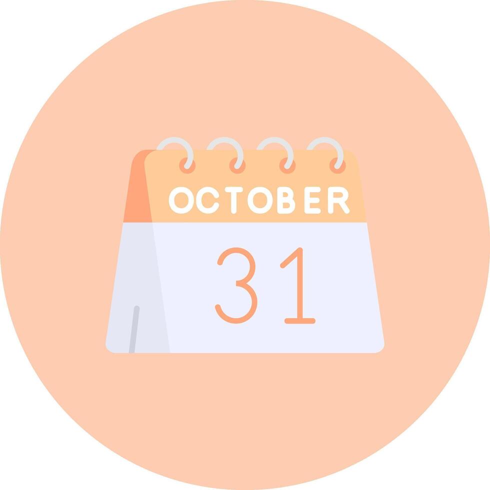 31st of October Flat Circle Icon vector