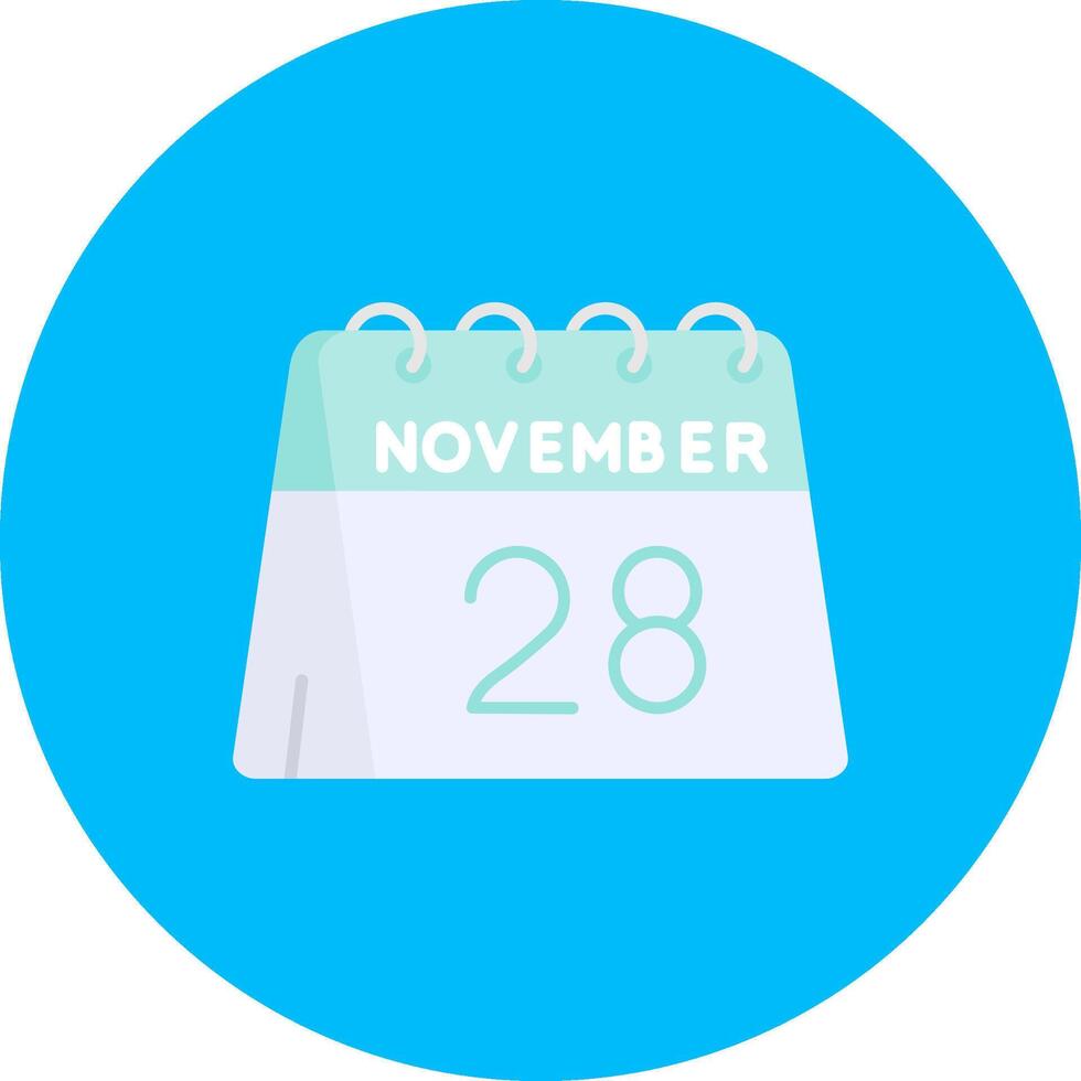 28 de noviembre plano circulo icono vector