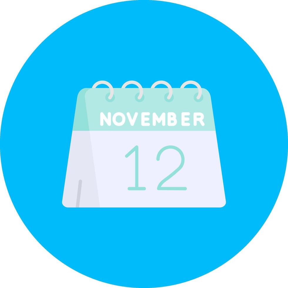 12th of November Flat Circle Icon vector