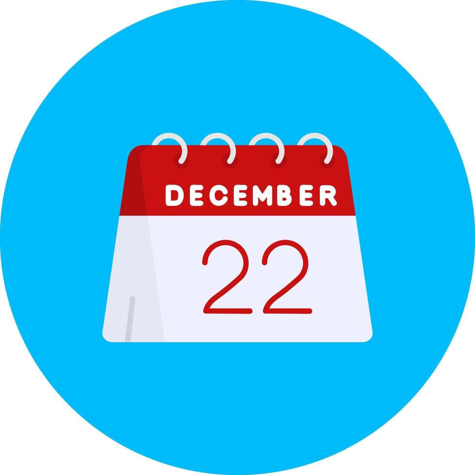 22nd of December Flat Circle Icon vector