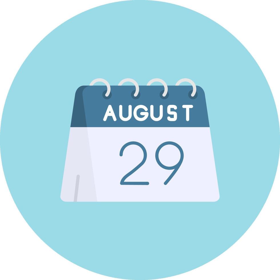 29th of August Flat Circle Icon vector