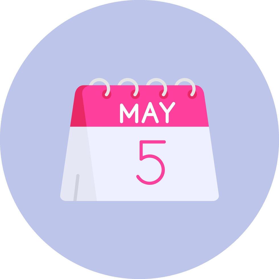 5th of May Flat Circle Icon vector