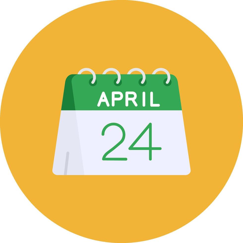 24th of April Flat Circle Icon vector