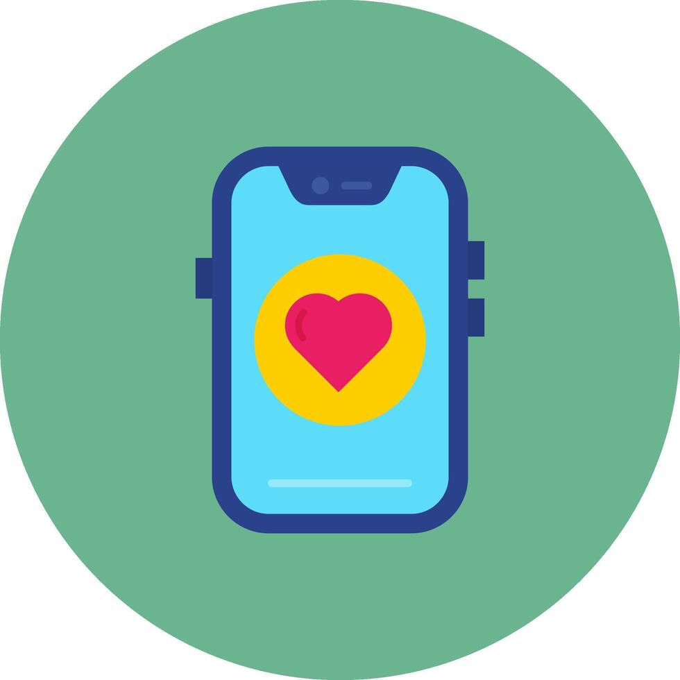 Heart Flat Circle Icon vector