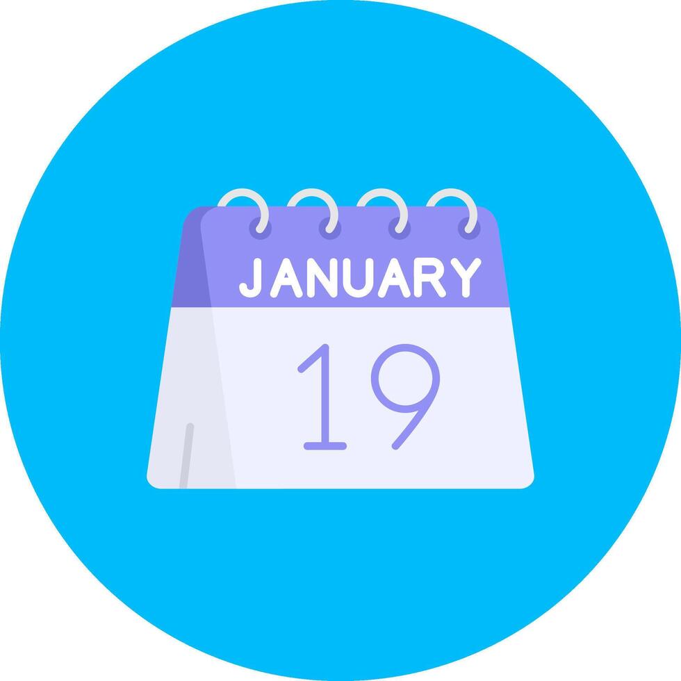 19th of January Flat Circle Icon vector