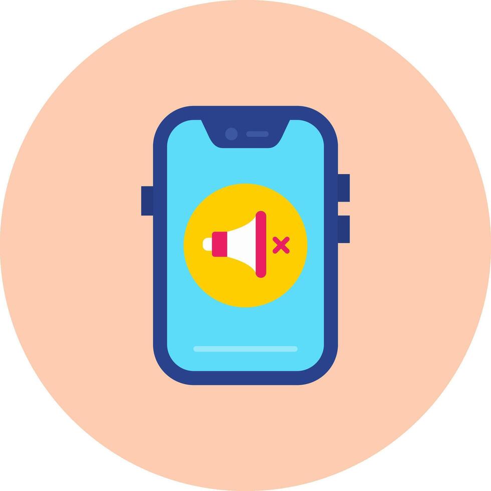 Mute Flat Circle Icon vector