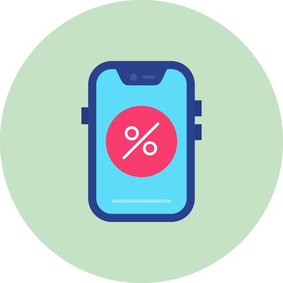 Percentage Flat Circle Icon vector