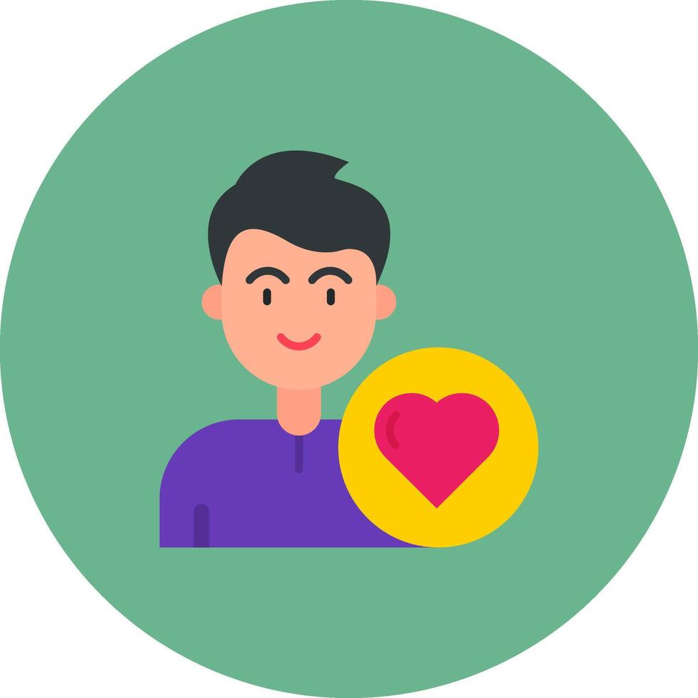 Heart Flat Circle Icon vector