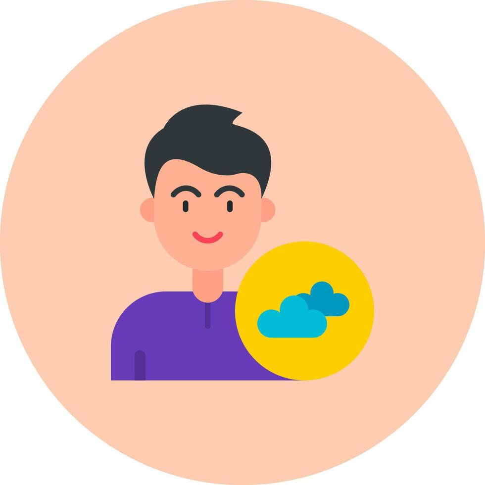 Cloud Flat Circle Icon vector